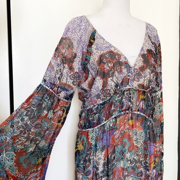 Maeve by Anthropologie Annabella Bohemian Chiffon Maxi Dress - 8 - Picture 4 of 9